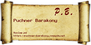 Puchner Barakony névjegykártya
